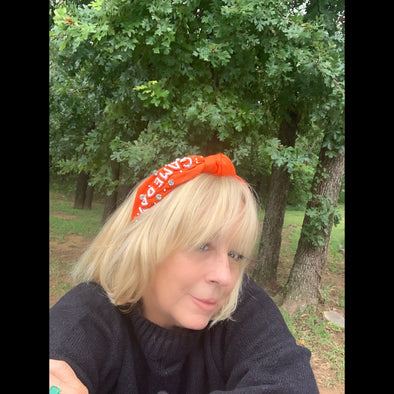 Seed Beed Gameday Knotted Headband in Orange