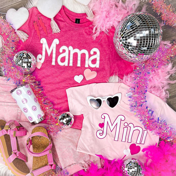 Mama Graphic Tee in Hot Pink