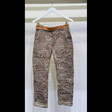 Human Race Mocha Cheetah Crinkle Joggers by Venti6