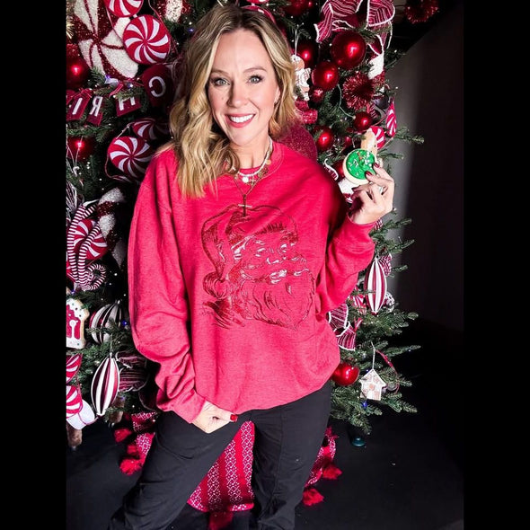 Monochrome Glitter Santa Sweatshirt