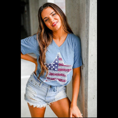 Spotting Stars Leopard Patriotic Graphic Tee