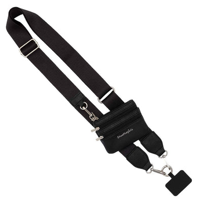 Clip & Go Crossbody Strap w/Zippered Pouch: Black