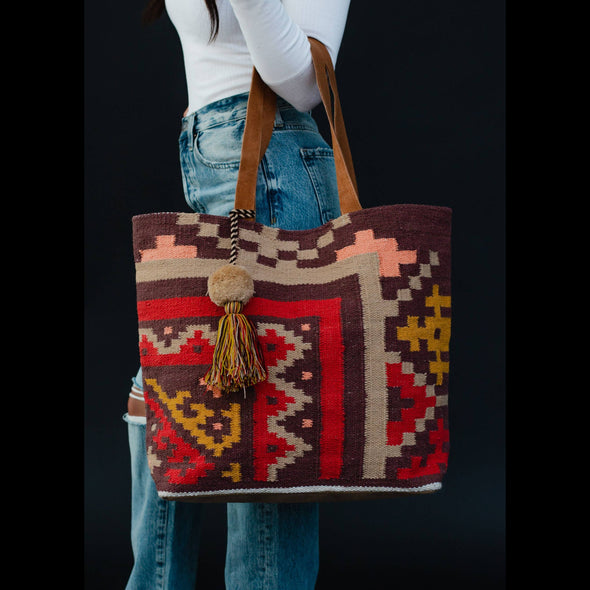 On the Go Multicolored Aztec Tote