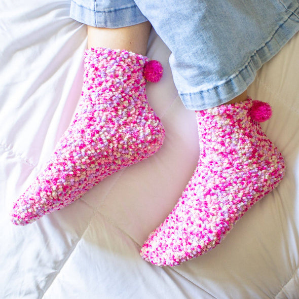 Cozy Cupcake Socks | Raspberry