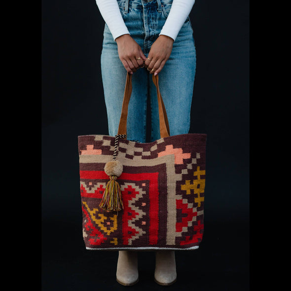 On the Go Multicolored Aztec Tote