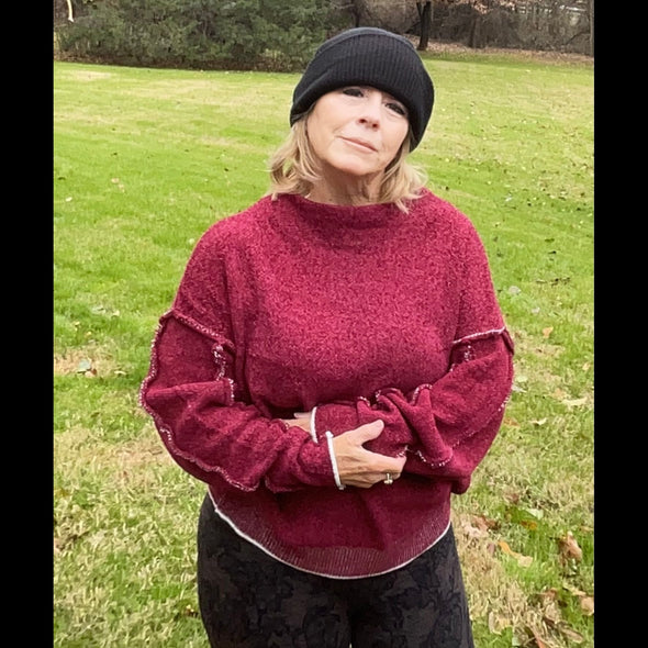 Sweater Weather in Wine Red