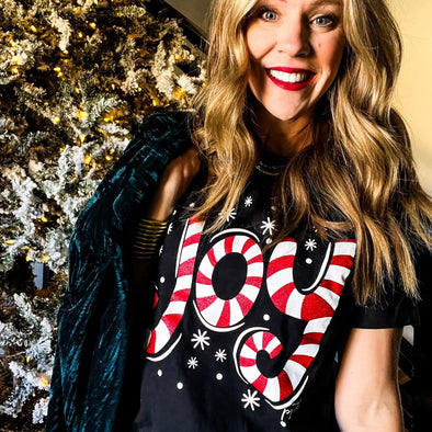 Candy Cane Joy Graphic Tee