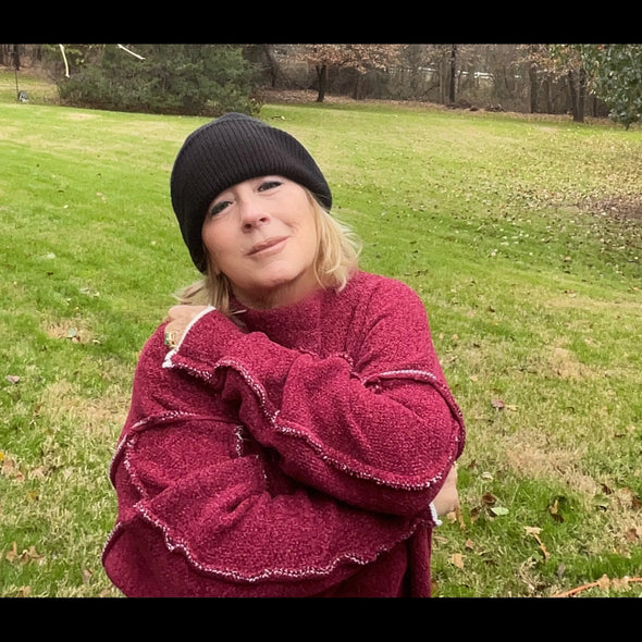 Sweater Weather in Wine Red