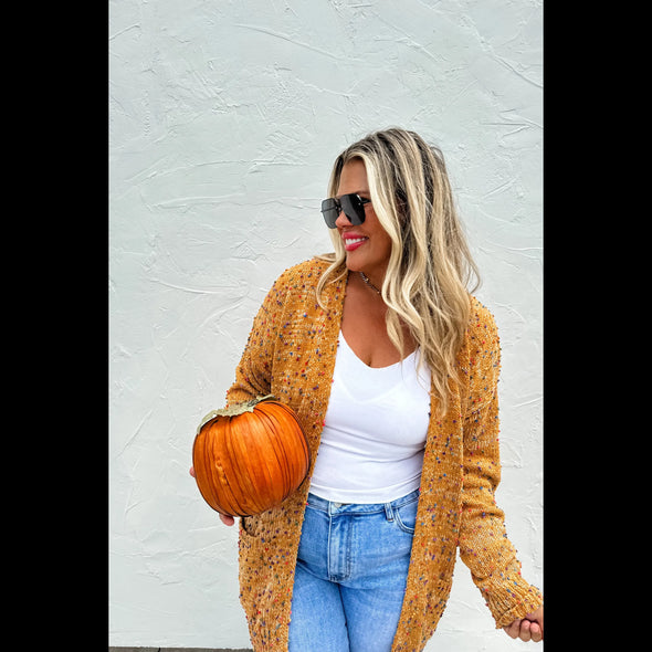 Miley Dot Cardi in Marigold