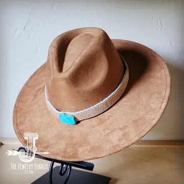 Cooper Street Stroll Boho Felt Hat w/Hide on Hatband in Sorrel