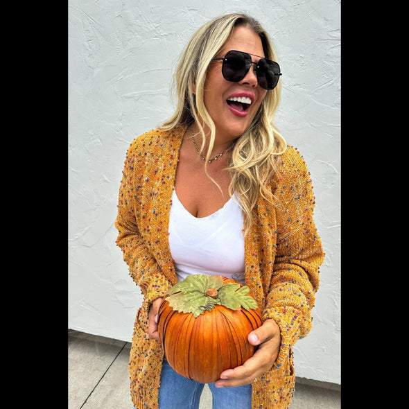 Miley Dot Cardi in Marigold