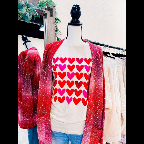 Red Ombré Dot Cardigan