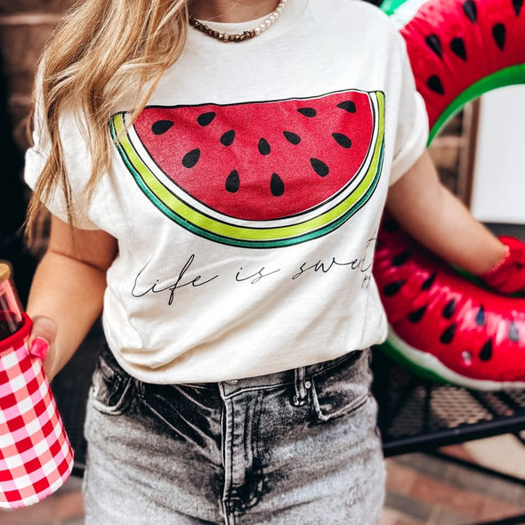 Life is Sweet Glitter Graphic Tee