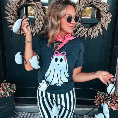 Ghost Bow Glitter Graphic Tee
