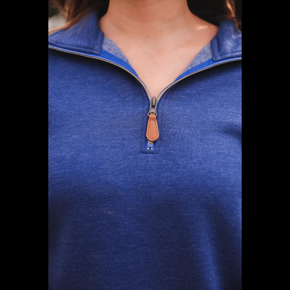 Miley Quarter Zip Pullover in Deep Ocean Blue