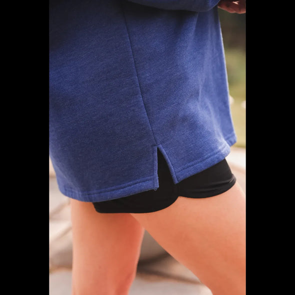 Miley Quarter Zip Pullover in Deep Ocean Blue