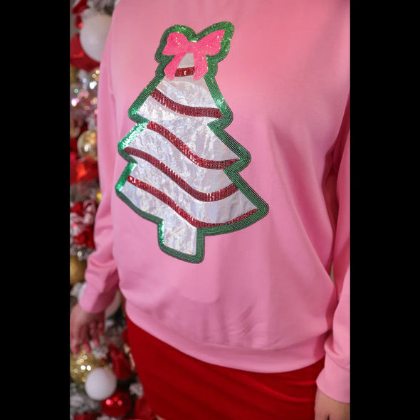 Foil Bow Christmas Treat Luxe Pullover