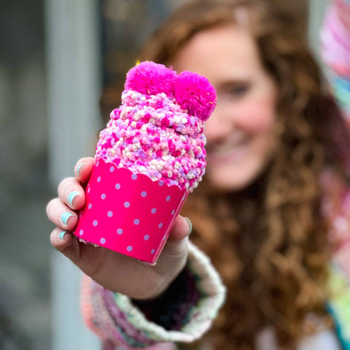 Cozy Cupcake Socks | Raspberry