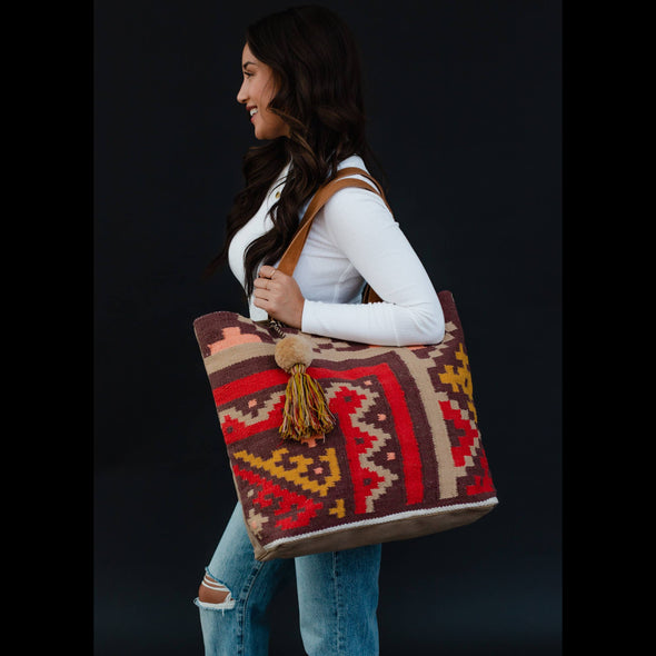 On the Go Multicolored Aztec Tote