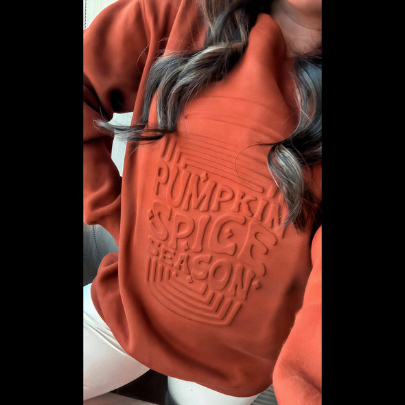 Pumpkin Spice Season Embossed Maze Sweatshirt