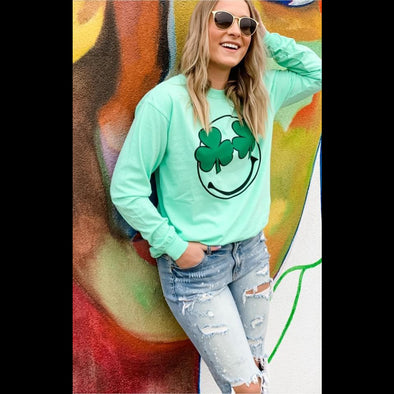 Shamrock Smiley St. Paddy Long Sleeve Tee