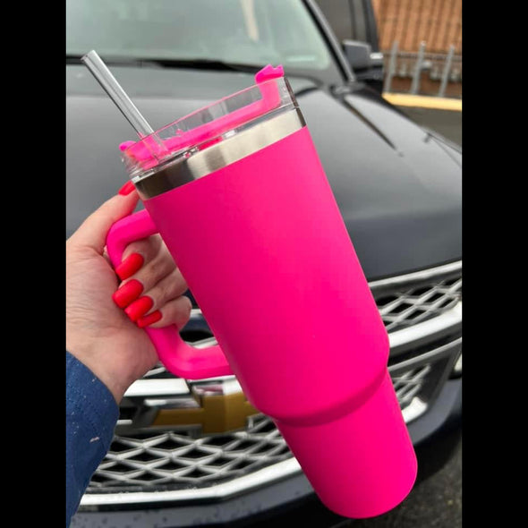 Stainless Steel Hot/Cold  40 oz Tumblers in Hot Pink