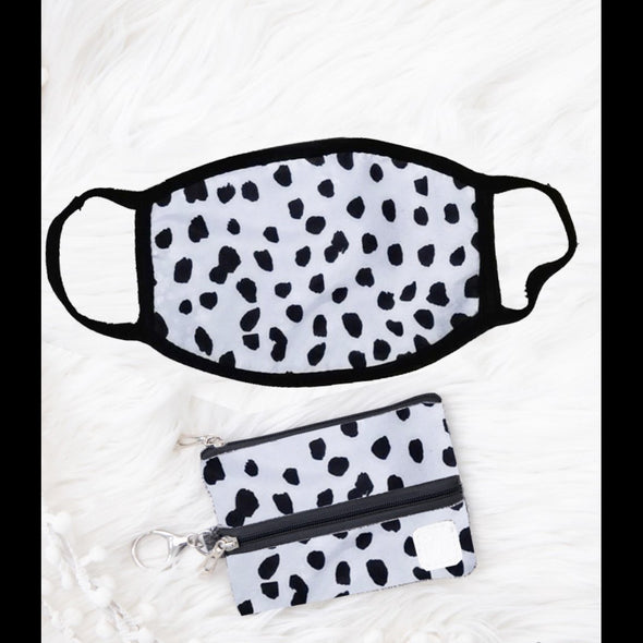 Mini Versi Bag With Matching Face Mask in Dalmation