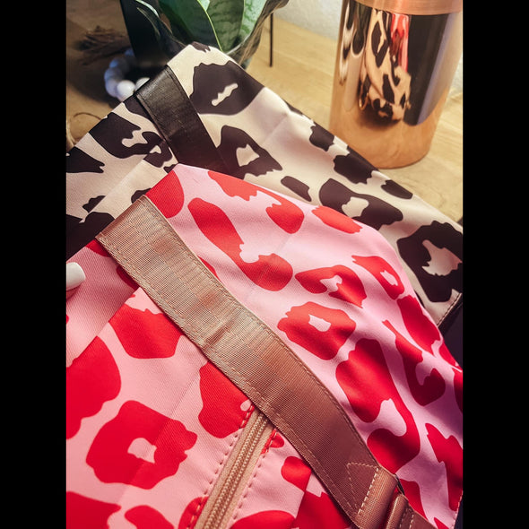 Wild Side Duffle Tote in Hot Pink Leopard Print