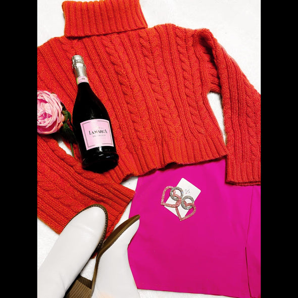 Cici Cropped Sweater in Red
