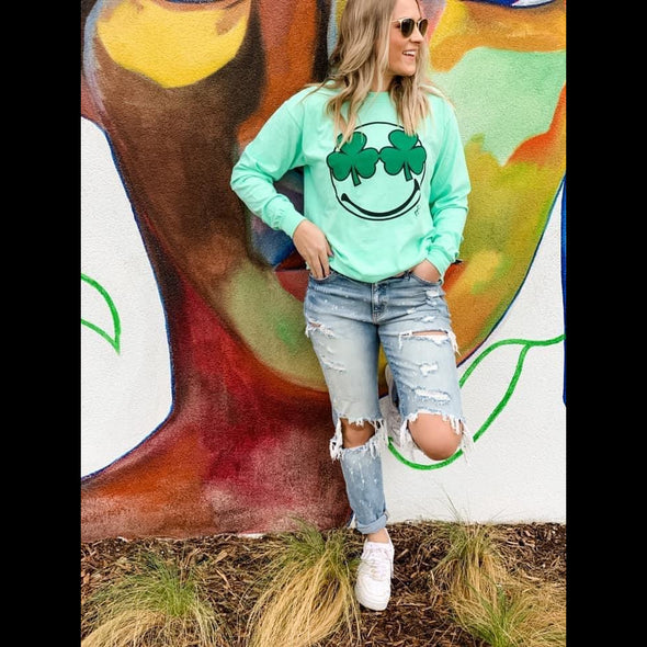 Shamrock Smiley St. Paddy Long Sleeve Tee