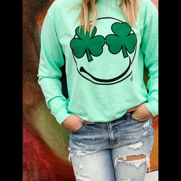 Shamrock Smiley St. Paddy Long Sleeve Tee