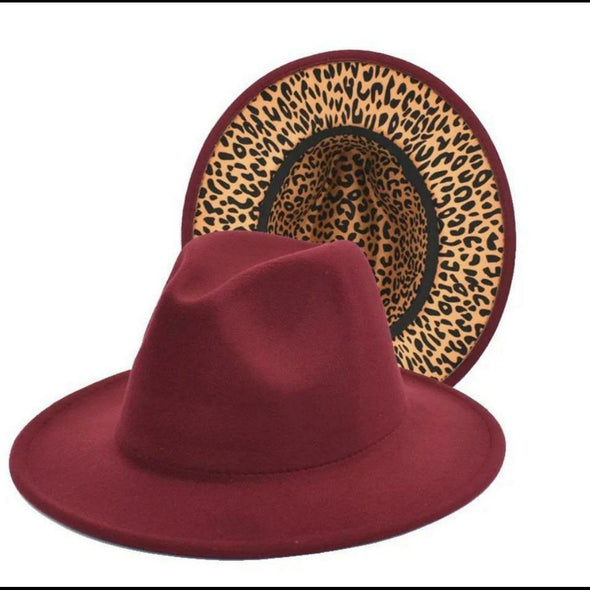 Poppy Peekaboo Leopard Print Lined Hat in Wine