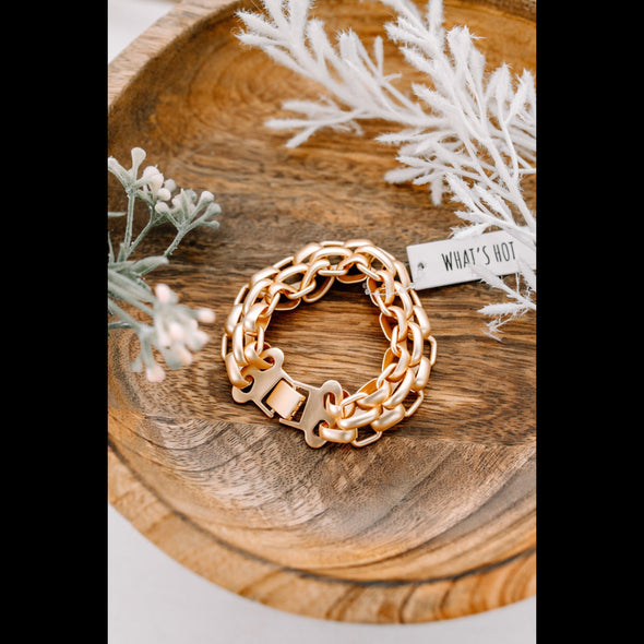 Chunky Chain Bracelet In Matte Gold
