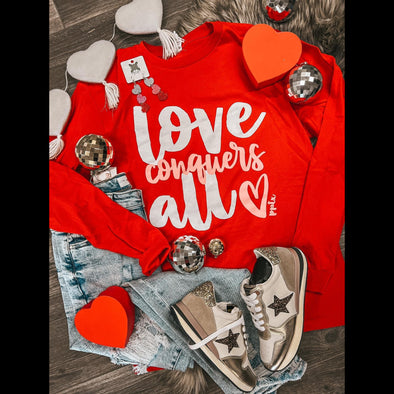 Love Conquers All Graphic Long Sleeve Tee