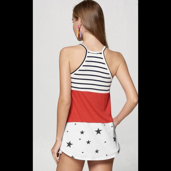 Stars and Stripe Forever Colorblock Top